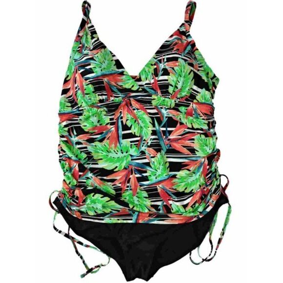 St.John's Bay One-Piece Plus Size Swimwear Birds Paradise Flower Size 24W - Picture 3 of 5